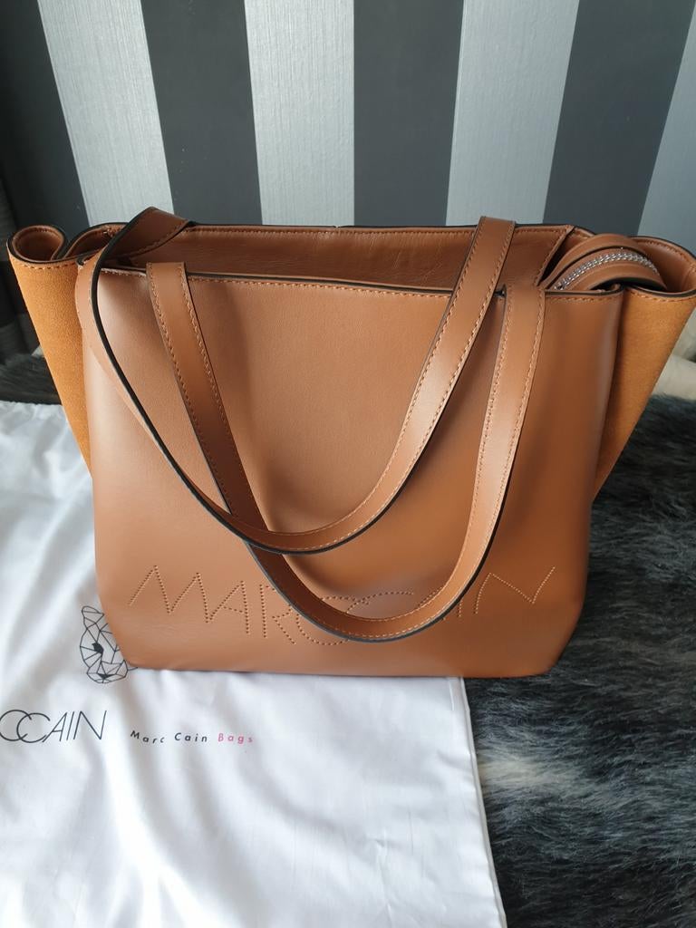 Marccain cognackleurige leren tas, Verzenden, Nieuw, Bruin, Handtas