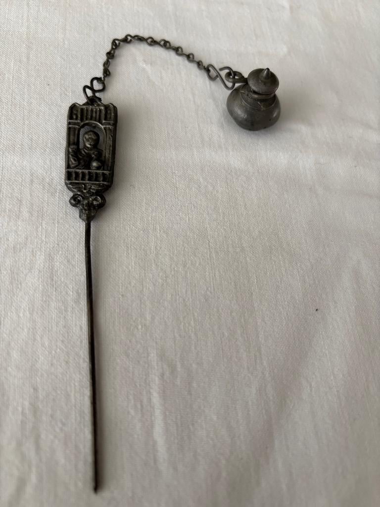 Hoedenspeld met geestelijke afbeelding, Antiek en Kunst, Ophalen of Verzenden