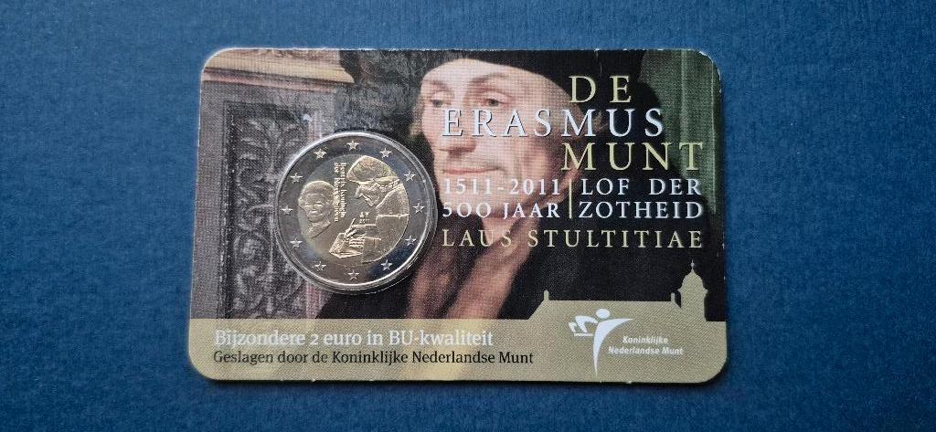 Coincard 2011 Erasmus 2 Euro BU in uitstekende staat., Postzegels en Munten, Munten | Nederland, Ophalen of Verzenden, Koningin Beatrix