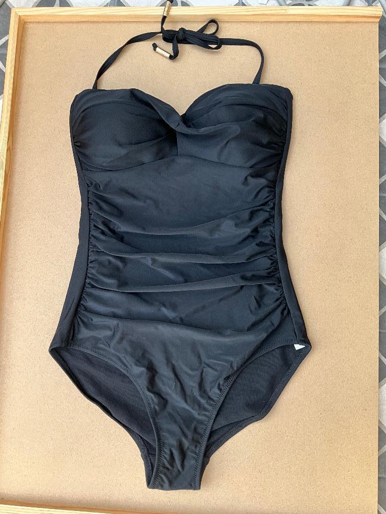 BEACHWAVE strapless bandeau badpak zwart,maat 42, BEACHWAVE strapless bandeau badpak zwart,maat 42, Zwart, Nieuw, Badpak