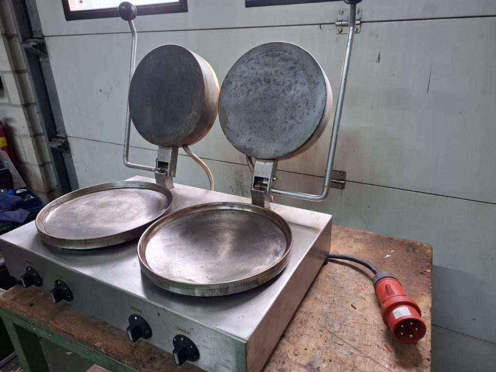 Professionele Dubbele Pannenkoekenplaat/ machine, Zakelijke goederen, Horeca | Keukenapparatuur, Ophalen of Verzenden, Gebruikt