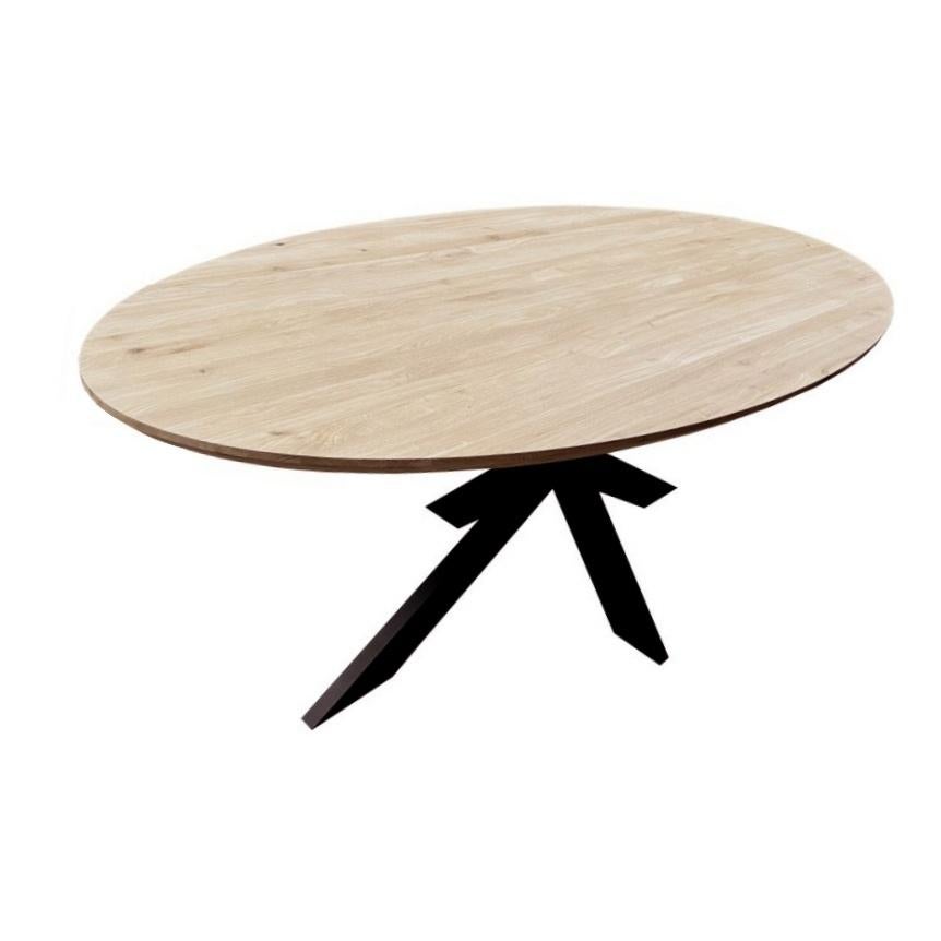 Ovale eettafel | Eiken | Eetkamertafel | eettafel | ovaal, Ophalen, 100 tot 150 cm, Eikenhout, Vijf personen of meer