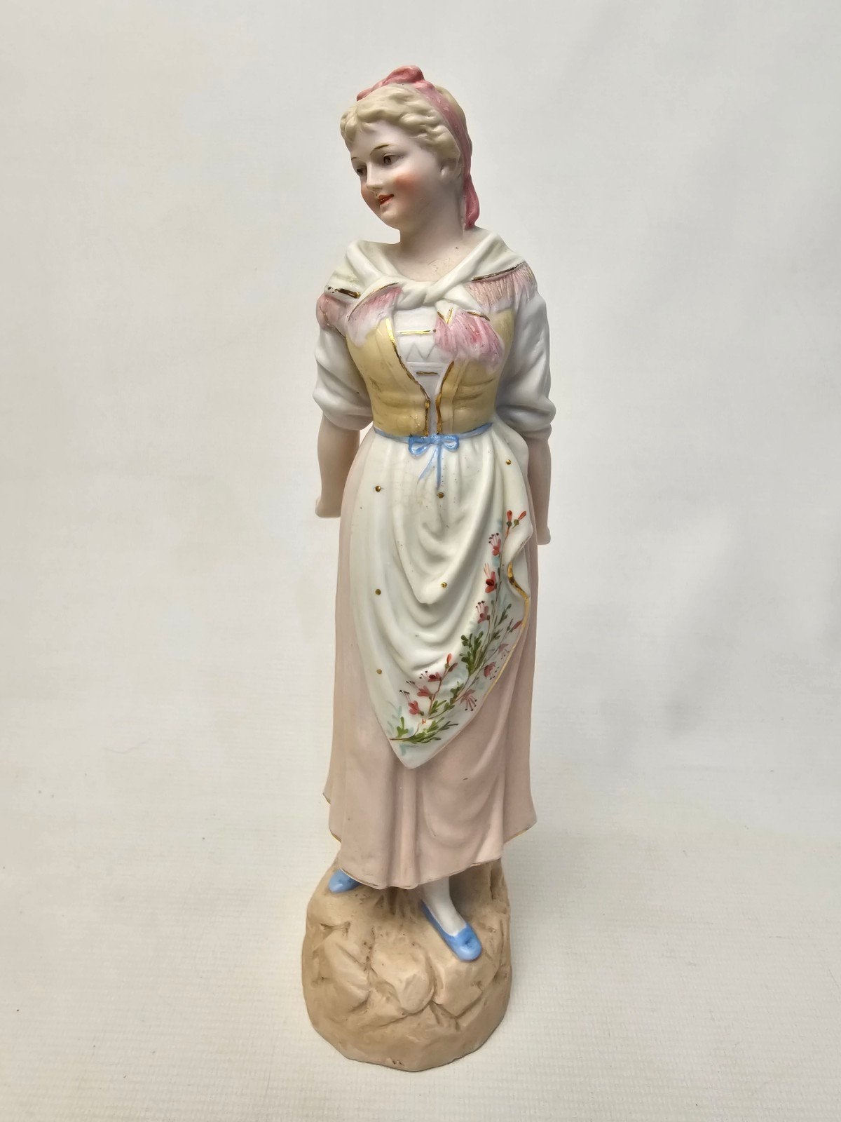 # Antiek Biscuitporseleinen Dame Beeldje Frankrijk, 19e Eeuw, Ophalen of Verzenden