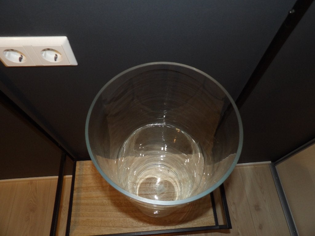 nieuw grote zware dikke glazen vaas 65x26.5 cm incl doos, Ophalen, Transparant, Nieuw, Glas