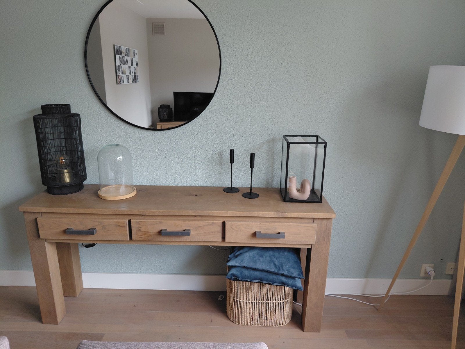 massief eiken sidetable, Ophalen, 25 tot 50 cm, Rechthoekig, 100 tot 150 cm