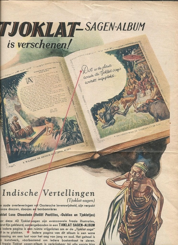 oude Tjoklatreclame  uit  1937  Panorama, Ophalen of Verzenden, Gebruikt, Overige typen
