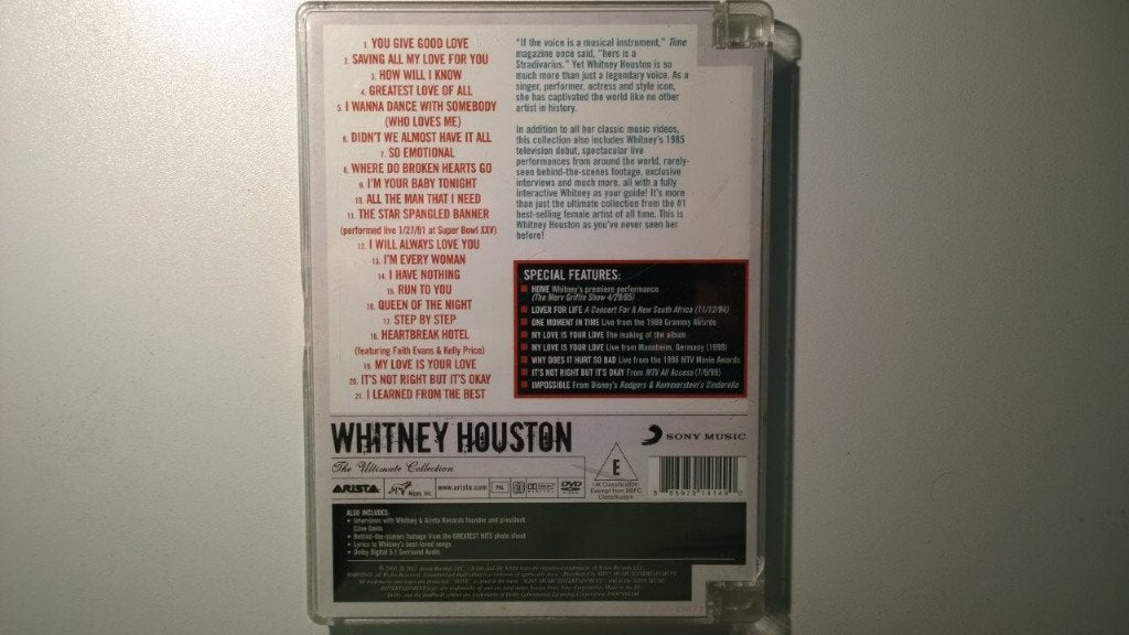 Whitney Houston - The Ultimate Collection (DVD), Alle leeftijden, Ophalen of Verzenden, Zo goed als nieuw, Muziekvideo's