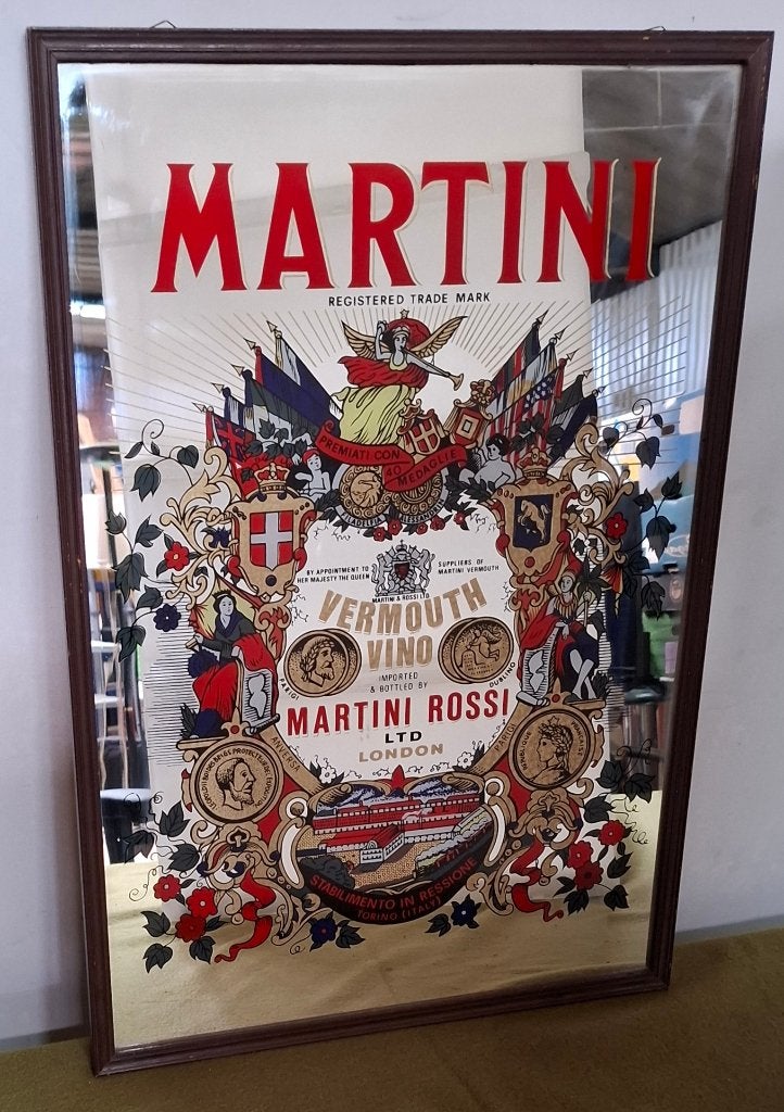 Vintage spiegel jaren '70 Martini, Ophalen of Verzenden, Gebruikt, Overige typen
