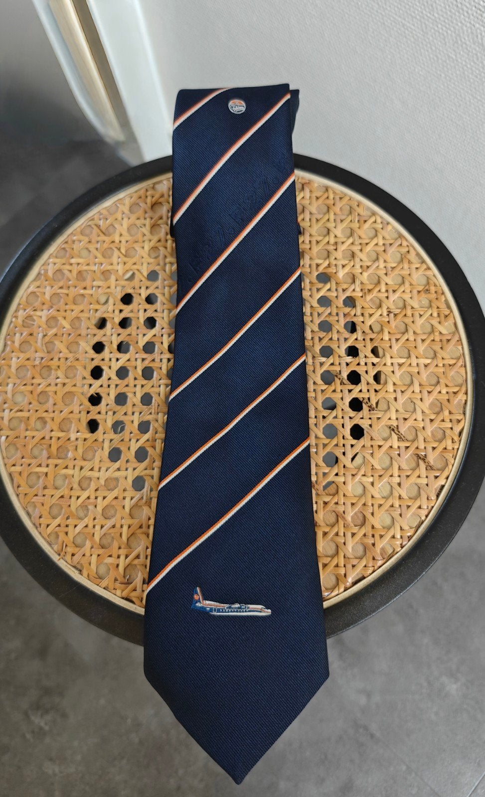 Vintage Fokker F27 Friendship Stropdas, Cravat Club Den Haag, Kleding | Heren, Blauw, Fokker, Ophalen of Verzenden, Met patroon
