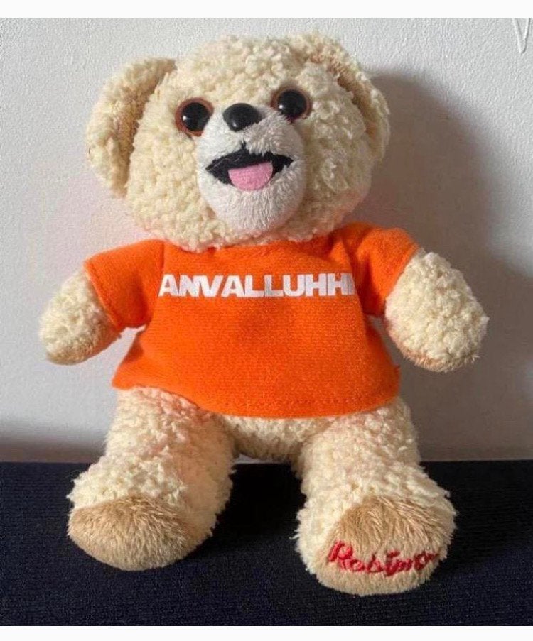 Klein Robijntje van pluche met oranje shirt., Kinderen en Baby's, Speelgoed | Knuffels en Pluche, Overige merken, Overige karakters