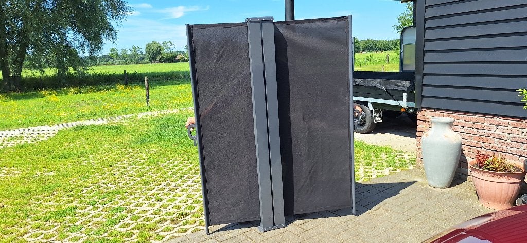 Zon- windscherm antraciet zwart 1, 70 bij 6 meter, Ophalen, Uittrekbaar, Nieuw