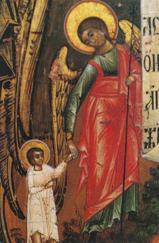 2 mooie Kunst devotiekaarten van de Engelbewaarder, Ophalen of Verzenden, Zo goed als nieuw, Kaart of Prent, Christendom | Katholiek