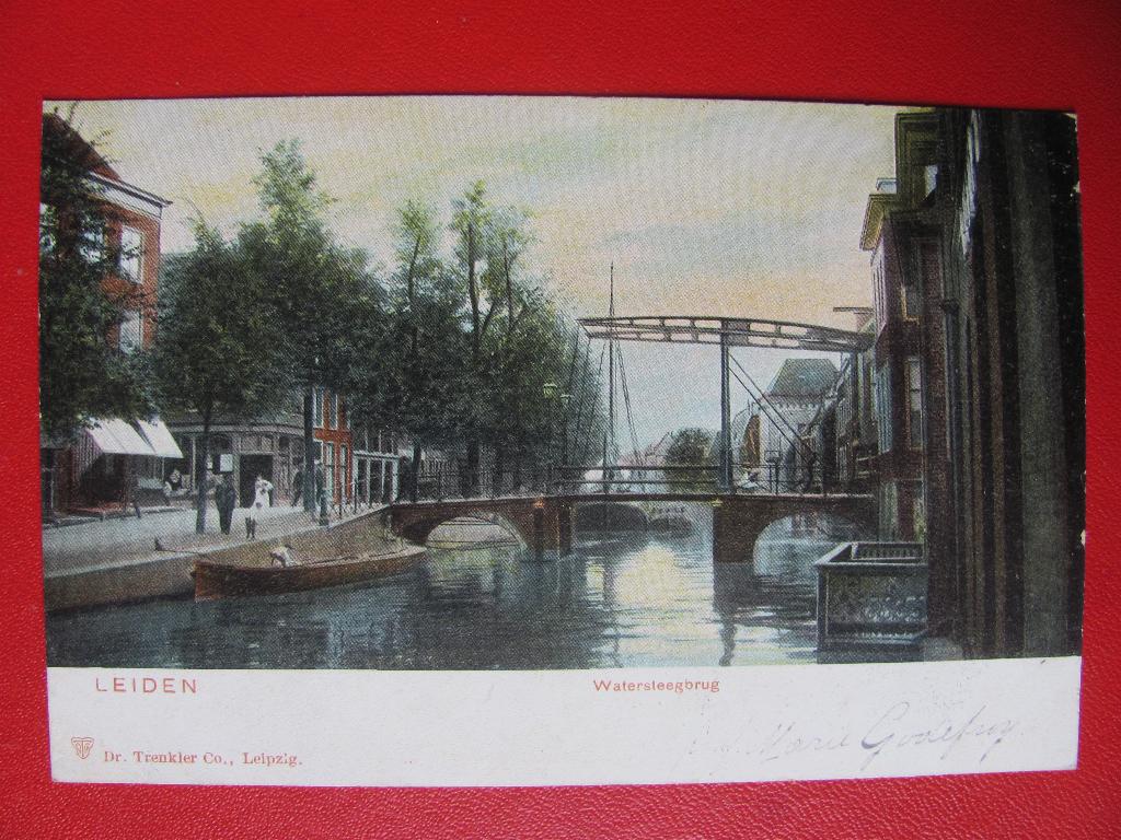 Leiden 1904 Watersteegbrug, Ophalen of Verzenden, Voor 1920, Gelopen, Zuid-Holland