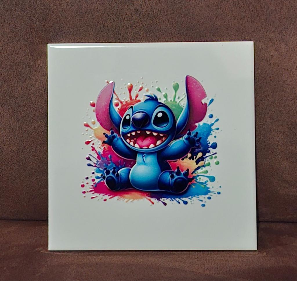 Tegeltje met Stitch of mini mouse 15x15 cm, Antiek en Kunst, Ophalen of Verzenden