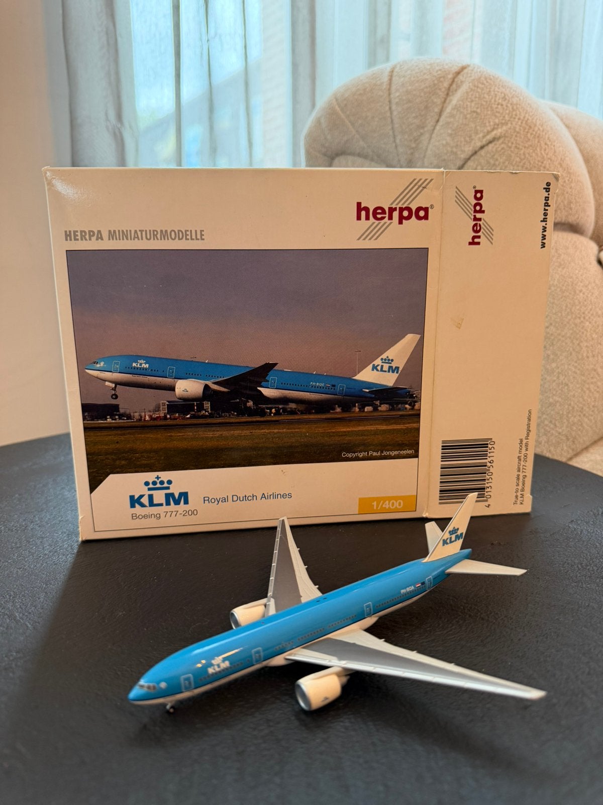 Herpa Wings 1:400 KLM Royal Dutch Airlines Boeing 777-200, Verzamelen, Ophalen of Verzenden, Zo goed als nieuw, Schaalmodel