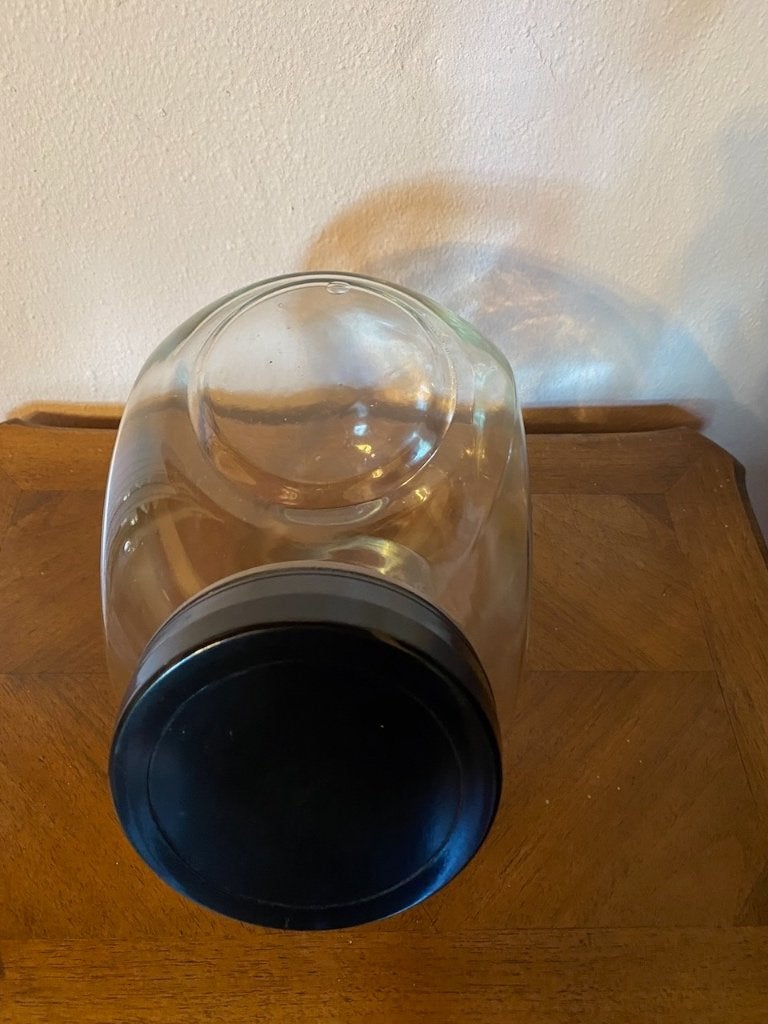 Vintage glazen potten met bakeliet deksel, Ophalen