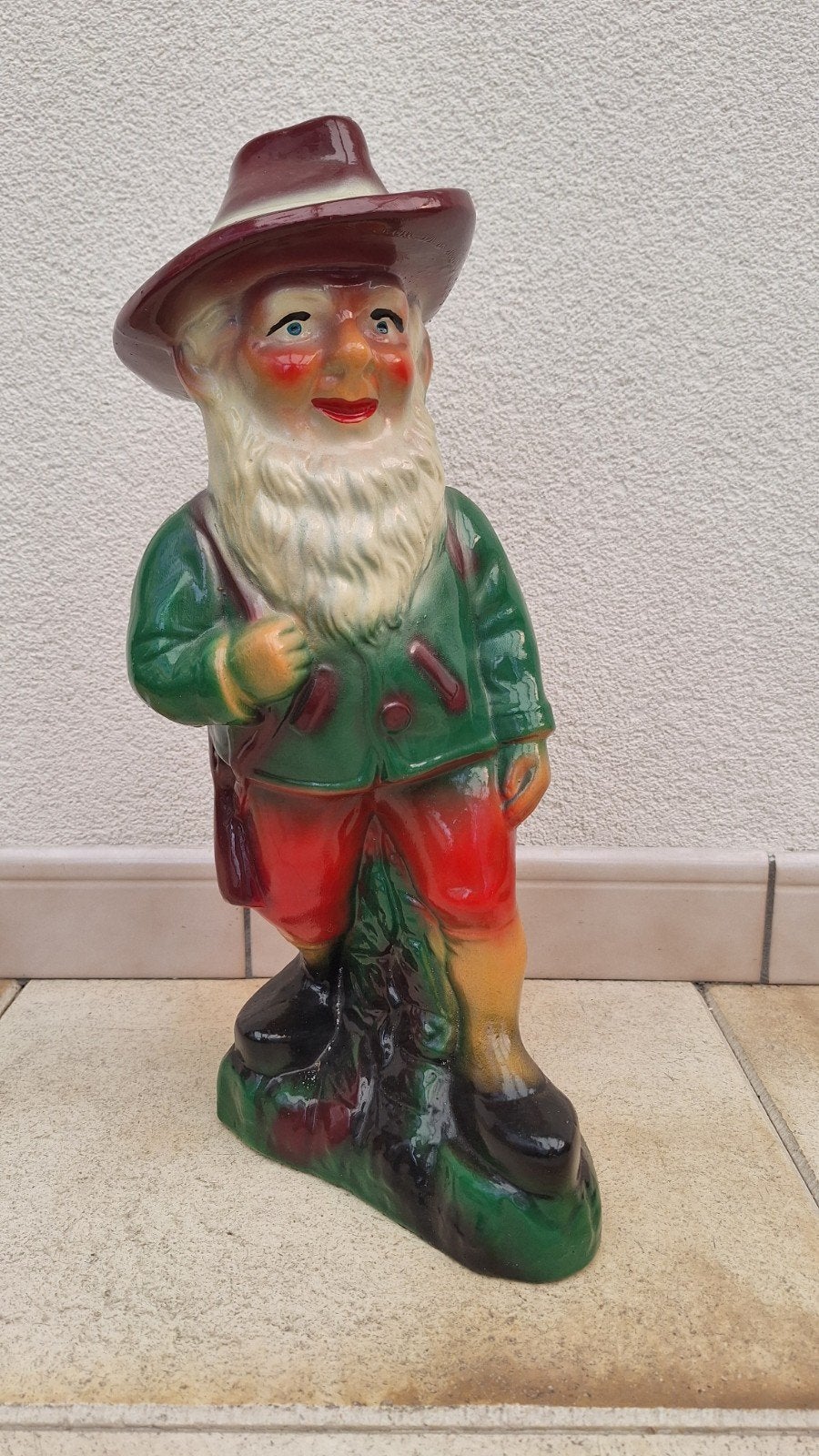 Vintage Keramieken Tuinkabouter - Handgeschilderd, Antiek en Kunst, Ophalen of Verzenden