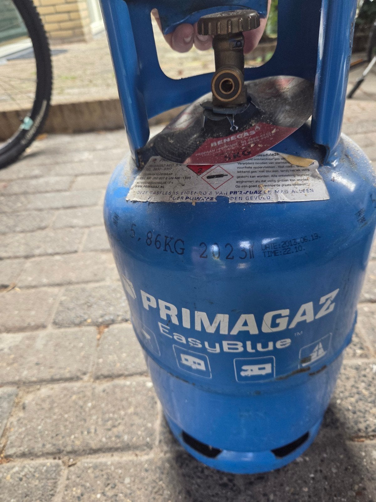 PrimaGaz EasyBlue gasfles, Ophalen, Gebruikt