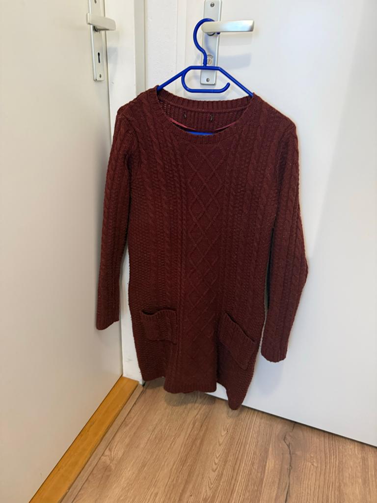 Wollen jurk uit Londen, Kleding | Dames, Bruin, Maat 42/44 (L), Ophalen of Verzenden, Gedragen