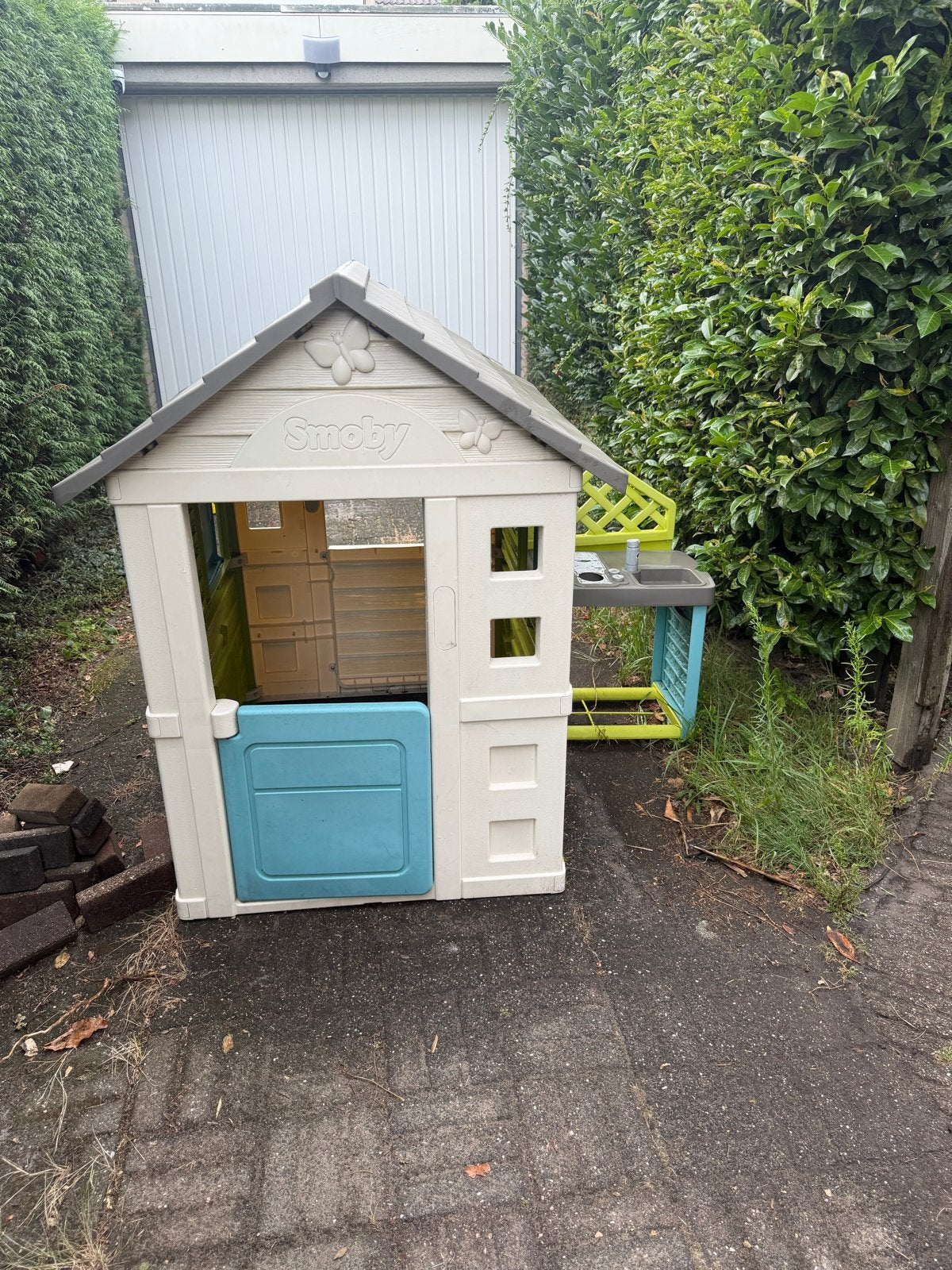 Smoby Speelhuisje met Keuken - Gebruikt, Kinderen en Baby's, Speelgoed | Buiten | Speelhuisjes, Ophalen, Gebruikt, Kunststof