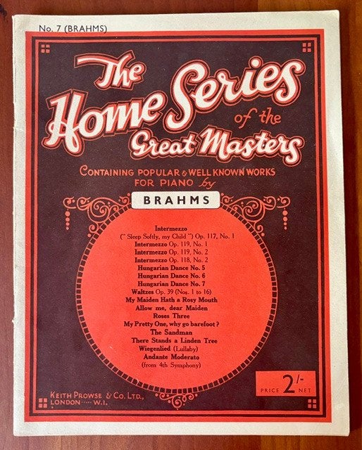 BRAHMS PIANOBOEK "HOME SERIES", Gebruikt, Klassiek, Ophalen of Verzenden, Artiest of Componist