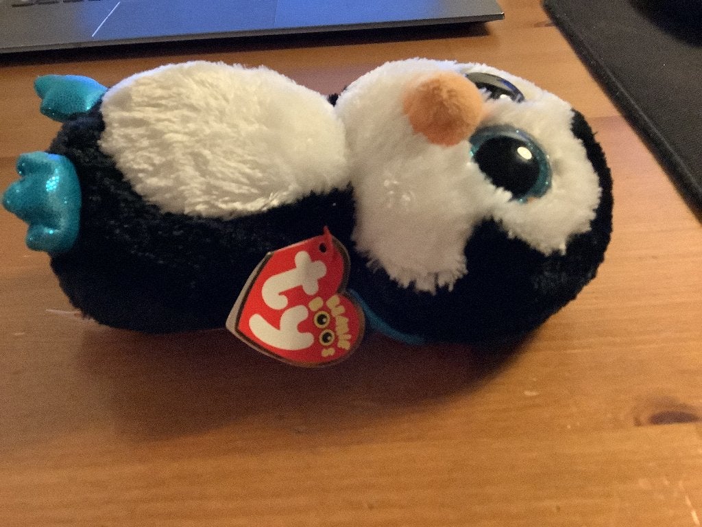 TY beanie boo knuffel waddles penguin 2017 met kaartje, Ophalen of Verzenden, Zo goed als nieuw, Pinguïn, Ty
