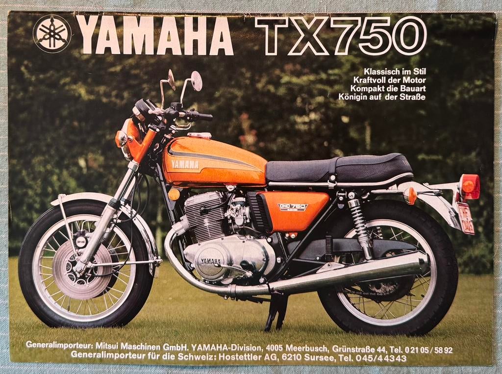 Advertentie 1972 Yamaha TX750, Verzenden, Zo goed als nieuw, Motoren