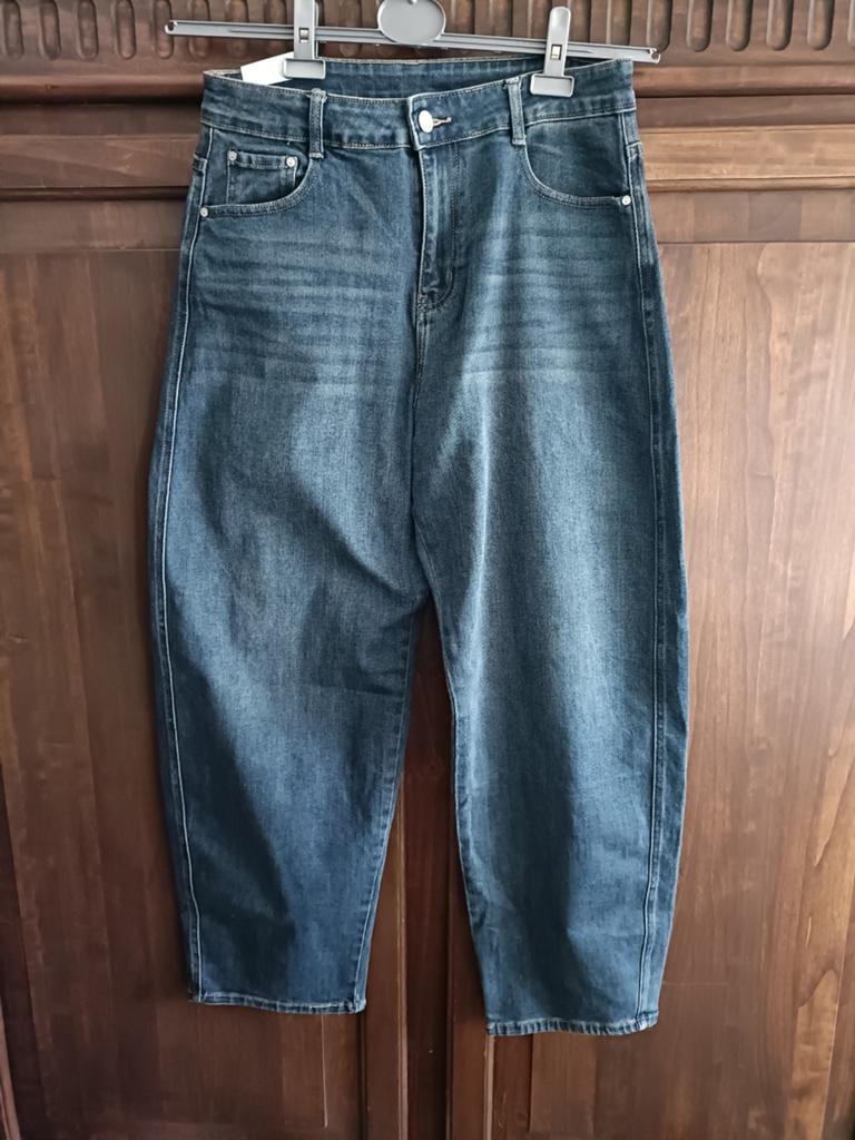 Donkerblauw barrel jeans 42/44, Ophalen of Verzenden, Nieuw, Blauw, W33 - W36 (confectie 42/44)