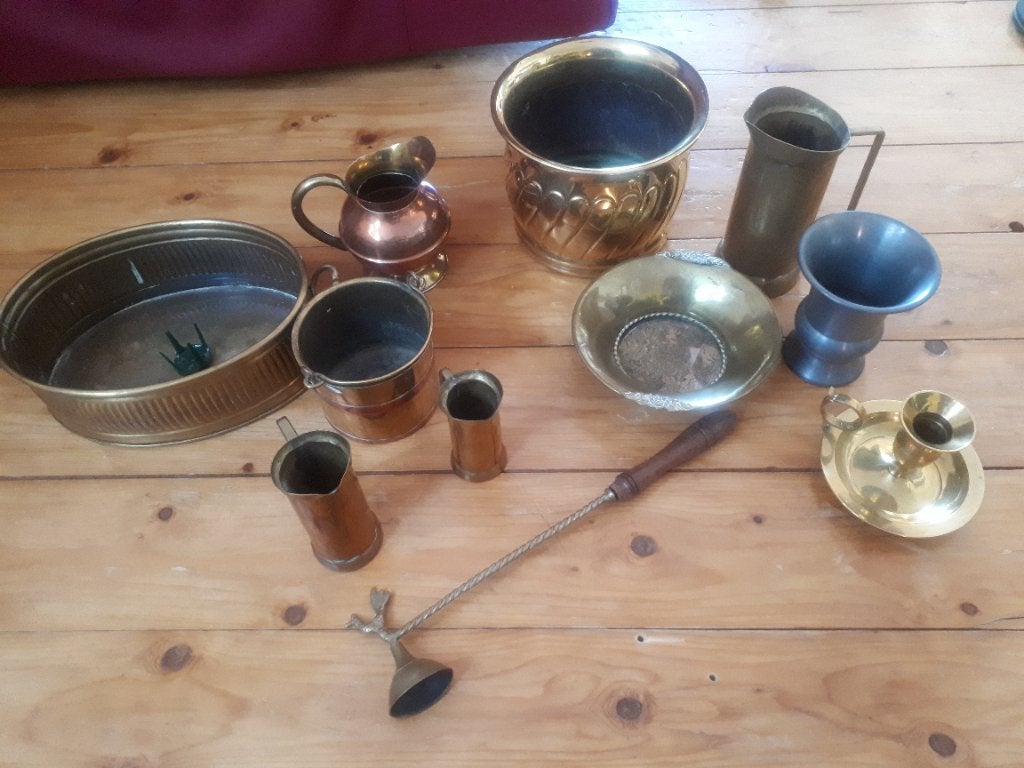 Diverse koper messing en tin items partij lot koperen, Antiek en Kunst, Antiek | Koper en Brons, Ophalen of Verzenden, Koper