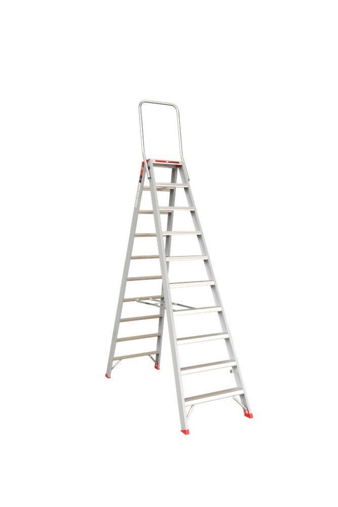 Kelfort Professionele Dubbele Trap 2,50m Stahoogte, Ophalen, Gebruikt, Trap, Opvouwbaar of Inschuifbaar