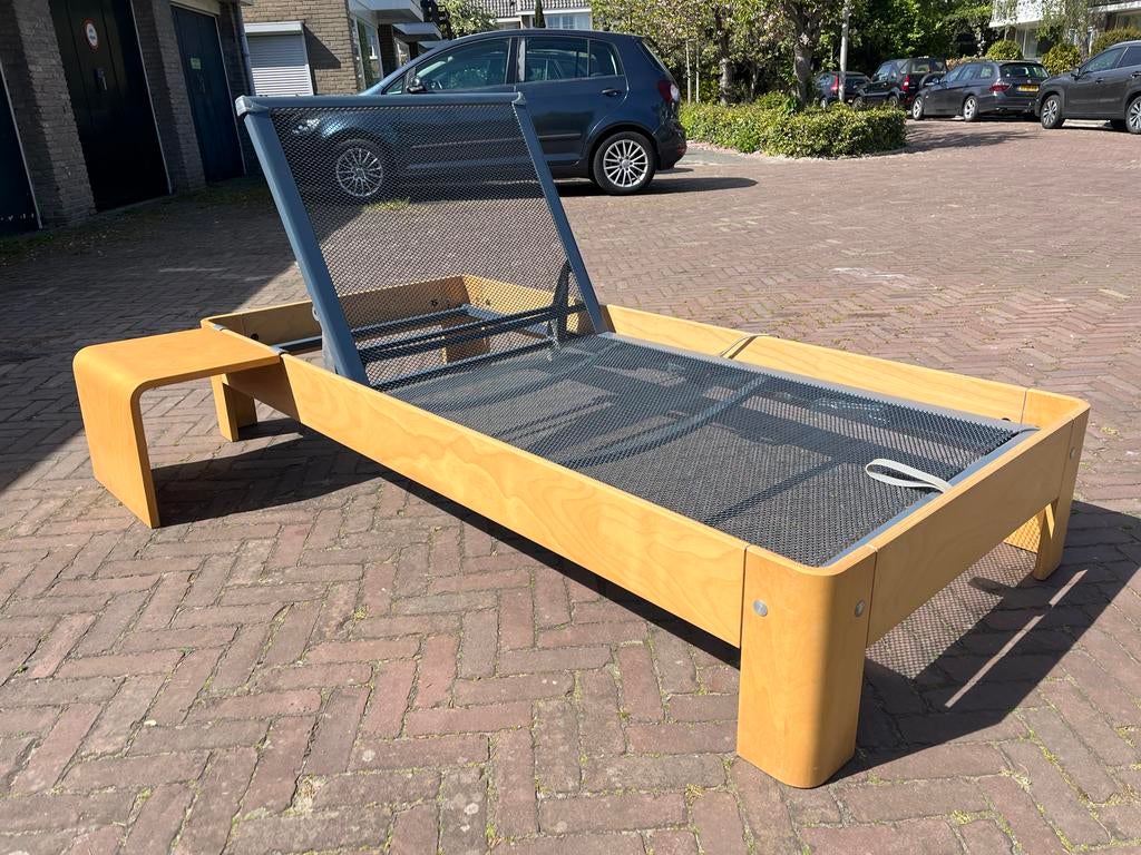 Auping auronde beuken 90x200 inclusief spiraal, Ophalen, 90 cm, Eenpersoons, Bruin
