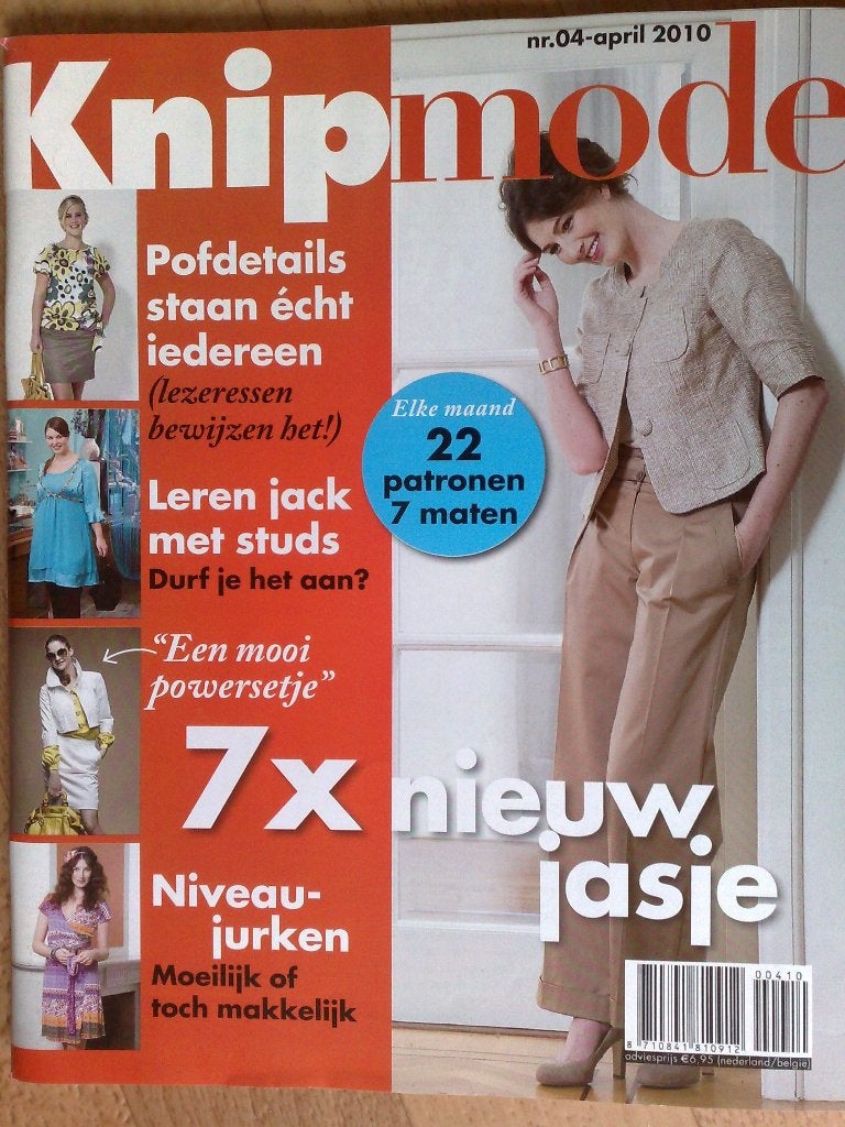 Knipmode april nr. 4 / 2010, Hobby en Vrije tijd, Kledingpatronen, Verzenden, Zo goed als nieuw, Vrouw, Knipmode