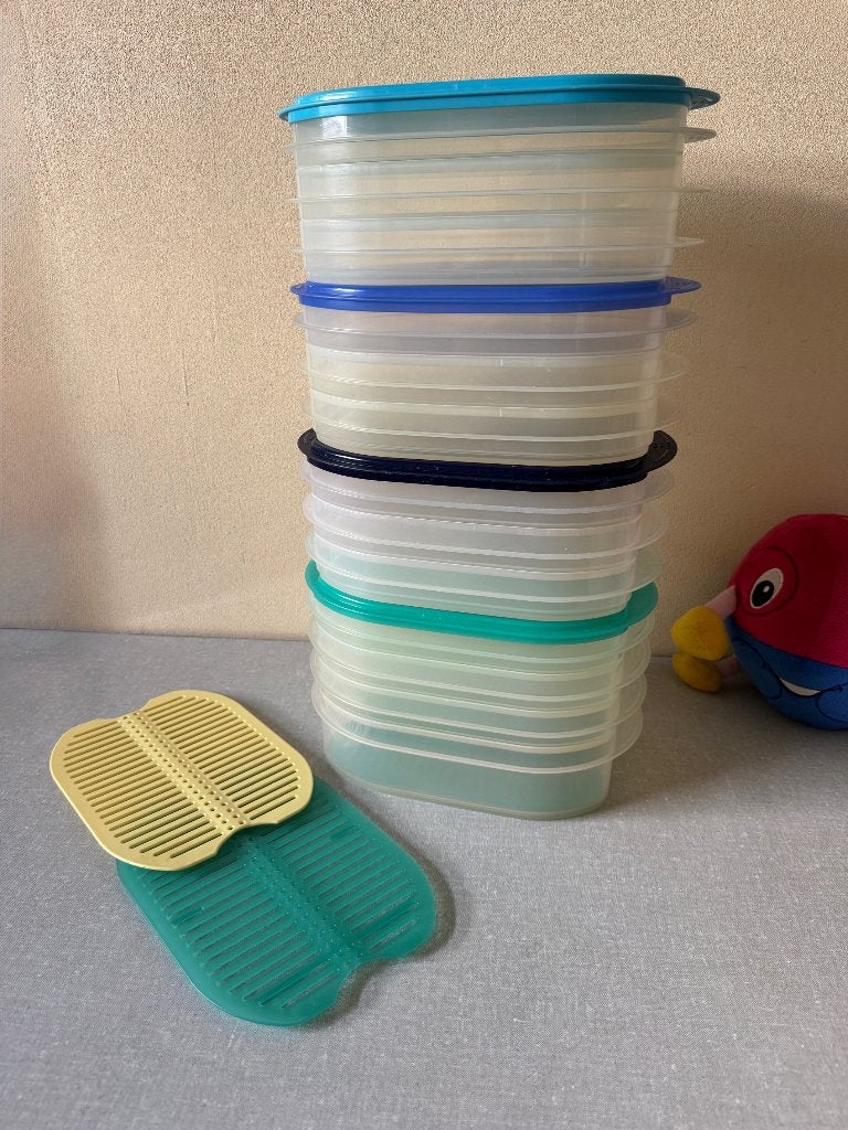 I.Z.G.S. stapeltrio's stapeltrio van TUPPERWARE beleg bakken, Huis en Inrichting, Keuken | Tupperware, Gebruikt, Met deksel, Bewaardoos
