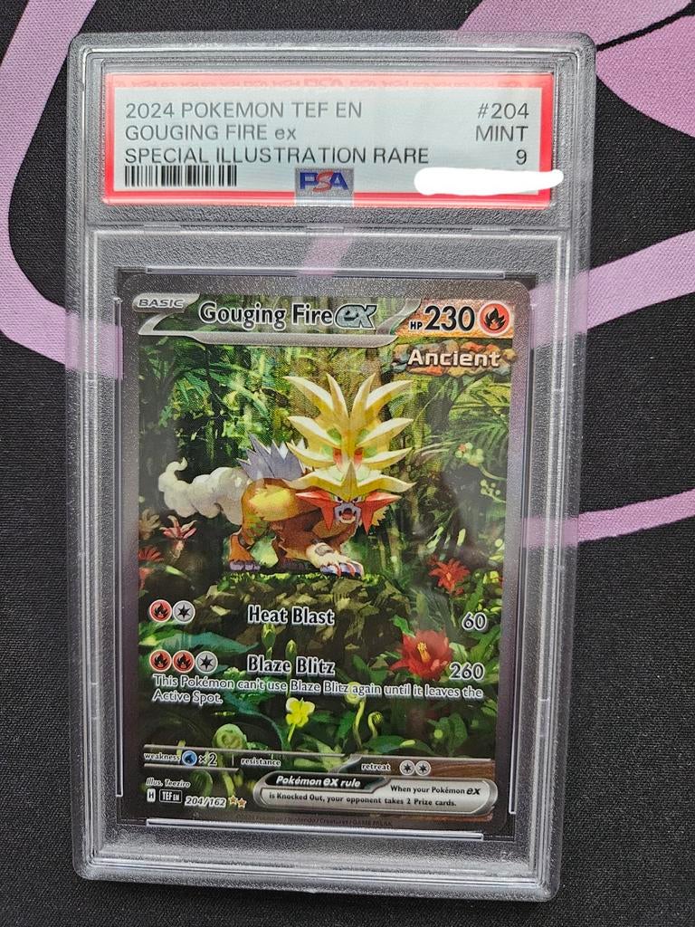 Pokemon Gouging Fire ex 204/162 Temporal Forces, Ophalen of Verzenden, Zo goed als nieuw, Losse kaart, Foil