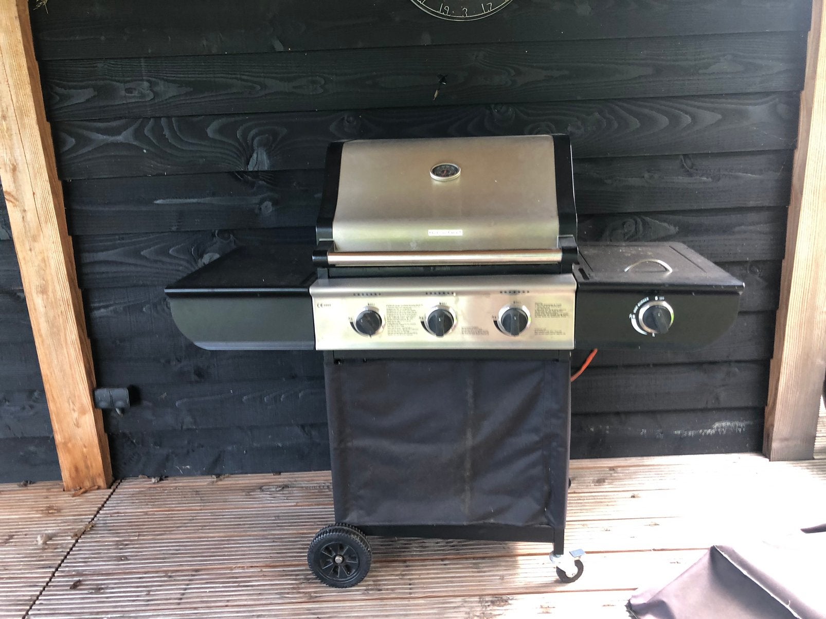 Gas bbq 3 pits met zijbrander, Ophalen, Gebruikt