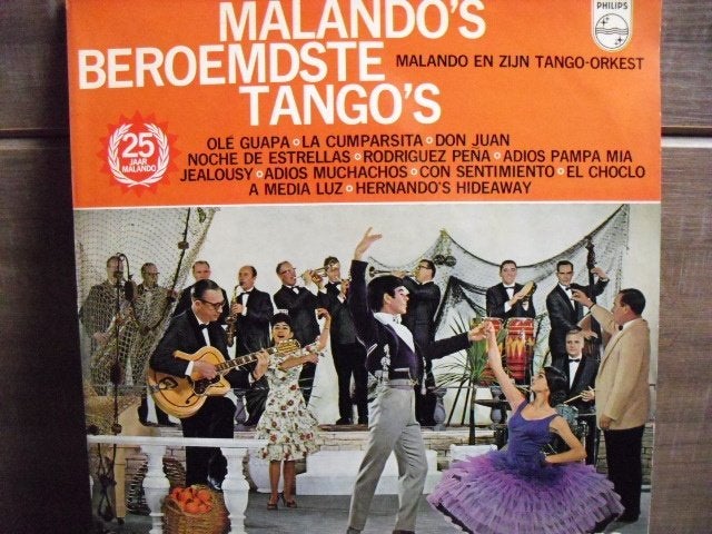 Malando en Zijn Orkest "Malando`s Beroemdste Tangos" LP, Cd's en Dvd's, Vinyl | Latin en Salsa, LP, Gebruikt, Ophalen of Verzenden
