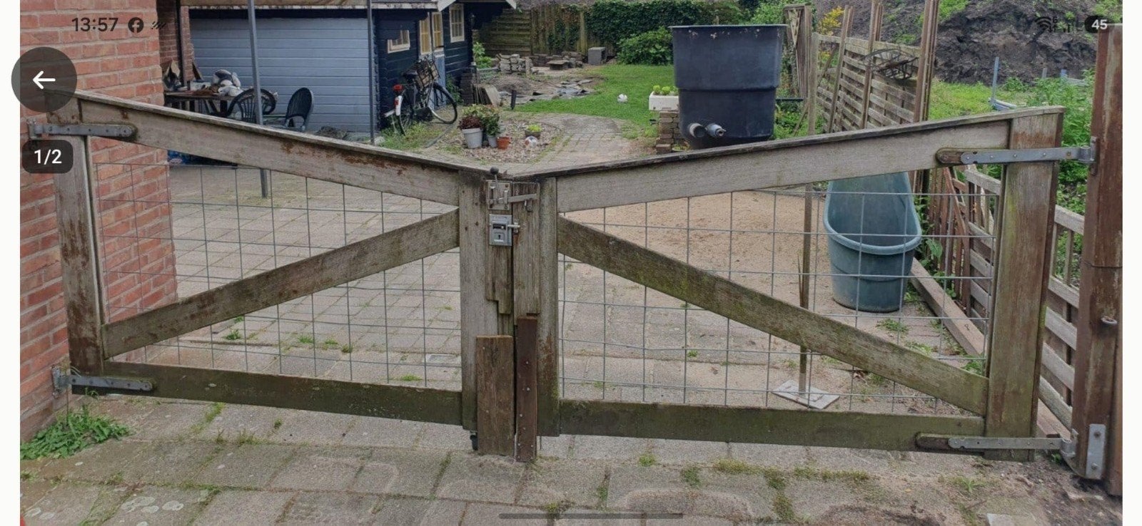 landelijke poort, Tuin en Terras, Tuinhekken en Hekwerk, Ophalen, Met poort, Gebruikt, Tuinhek