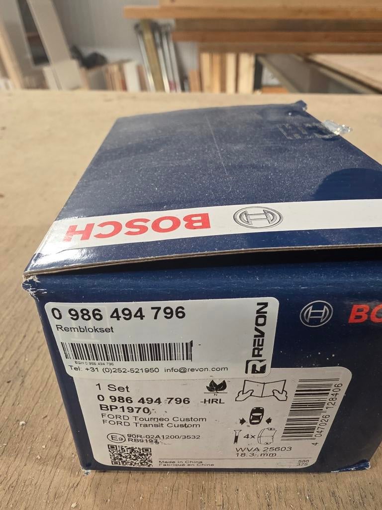 Bosch Remblokset voor Ford Tourneo Custom & Transit Custom, Auto-onderdelen, Remmen en Aandrijving, Ophalen of Verzenden, Nieuw
