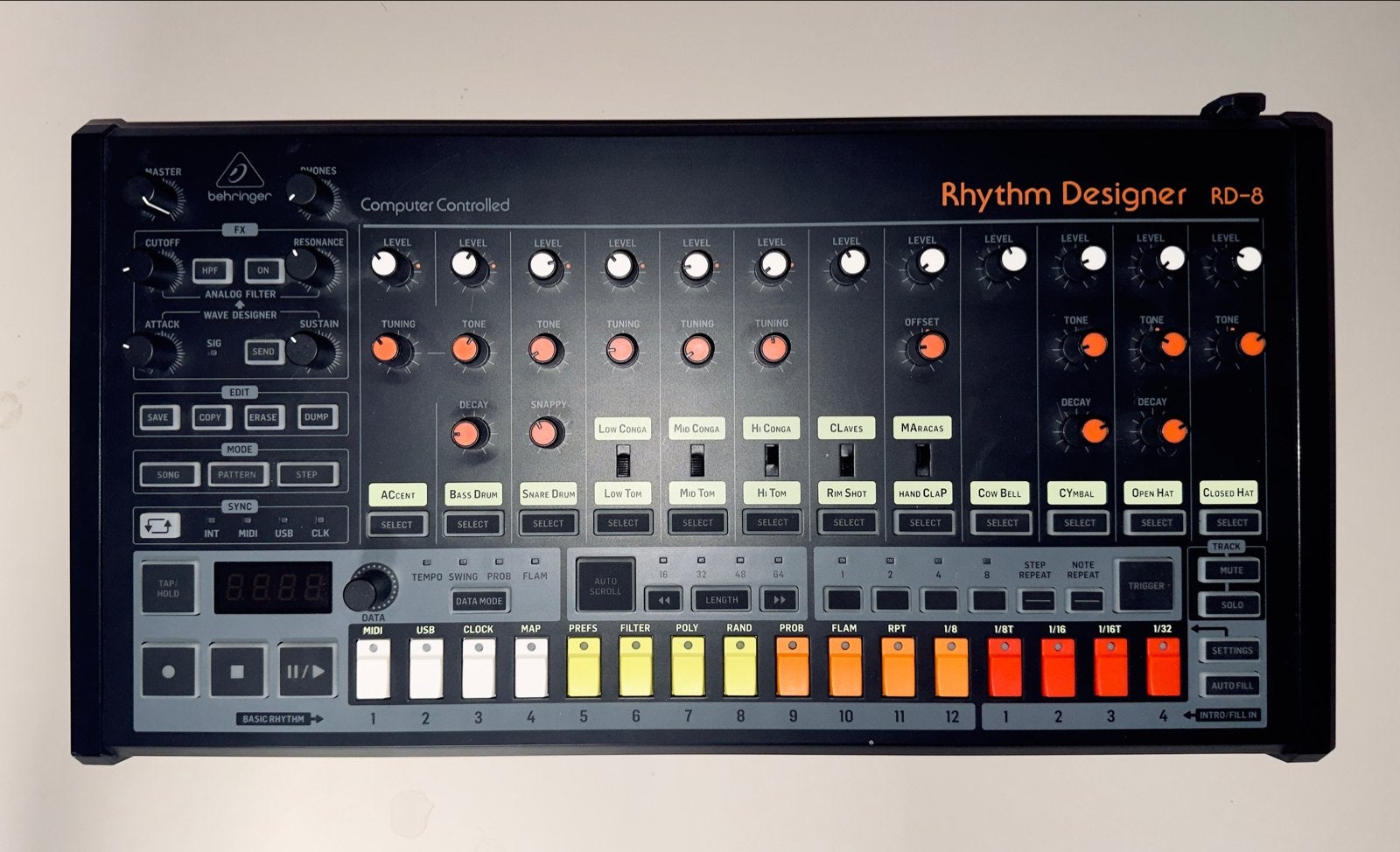 Behringer Rhythm Designer RD-8 - Zo goed als nieuw, Overige aantallen, Zo goed als nieuw, Met midi-aansluiting, Ophalen