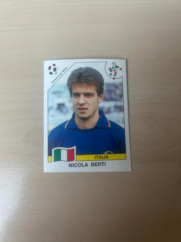 Nicola Berti Panini Italia '90 sticker, Hobby en Vrije tijd, Ophalen of Verzenden, Zo goed als nieuw, Sticker