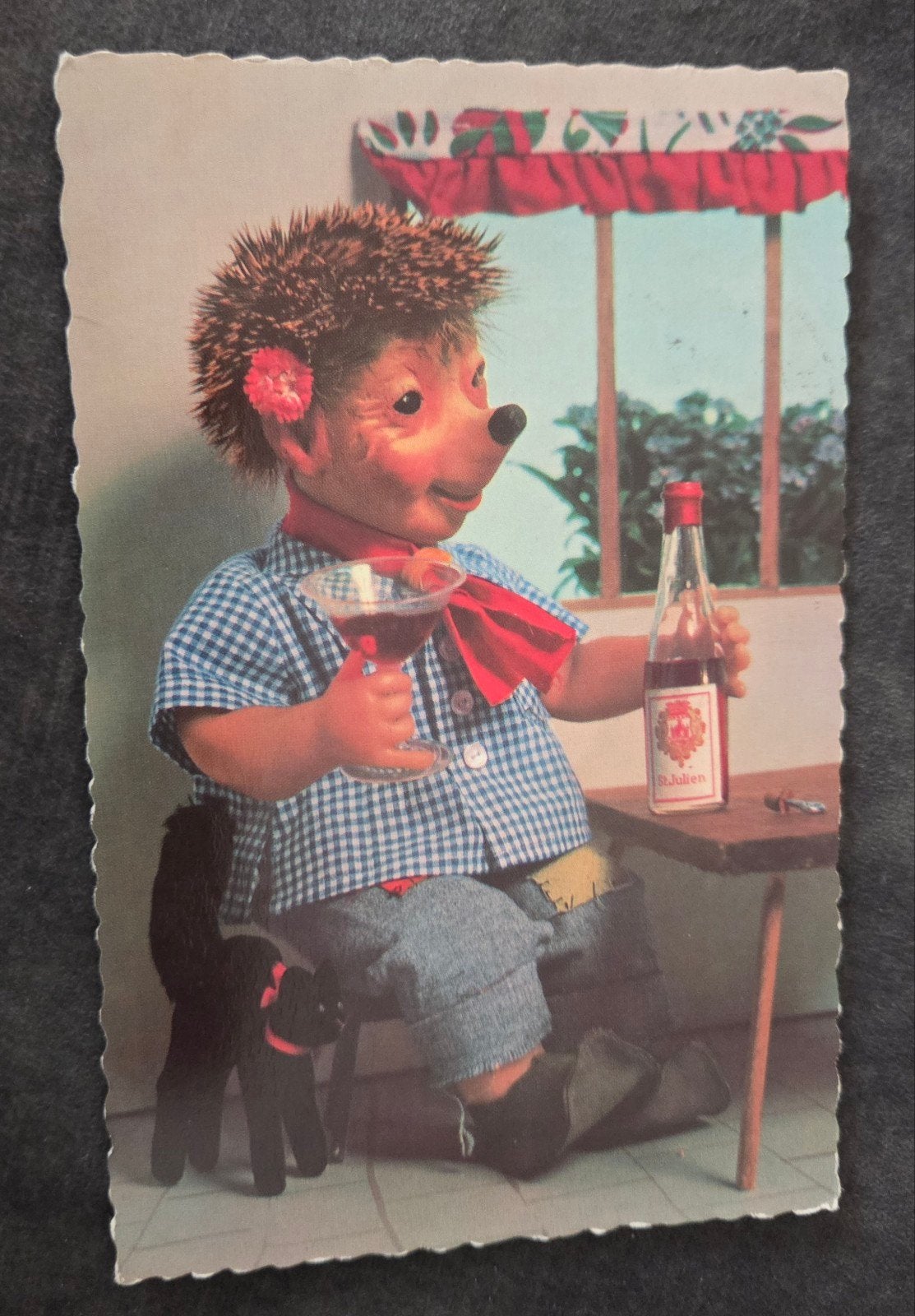 Egel met wijnfles en glas, Verzenden, 1940 tot 1960, Gelopen, Kinderen