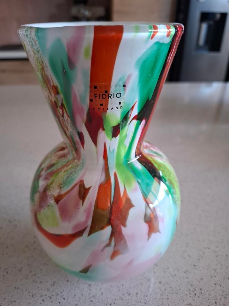 Fidrio vaas, Overige kleuren, Ophalen of Verzenden, Minder dan 50 cm, Glas