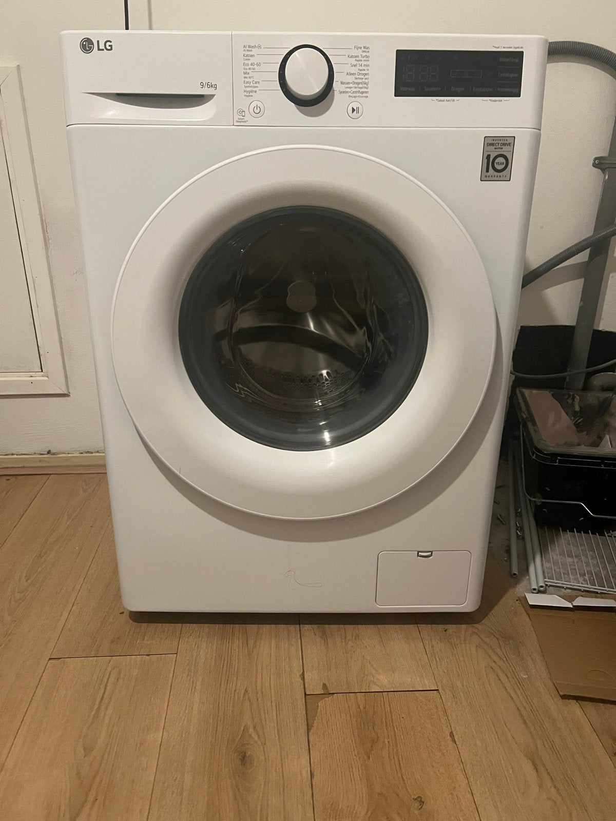 LG Was-droogcombinatie 9/6kg AI DD Inverter Direct Drive, 8 tot 10 kg, Ophalen, Zo goed als nieuw, 85 tot 90 cm
