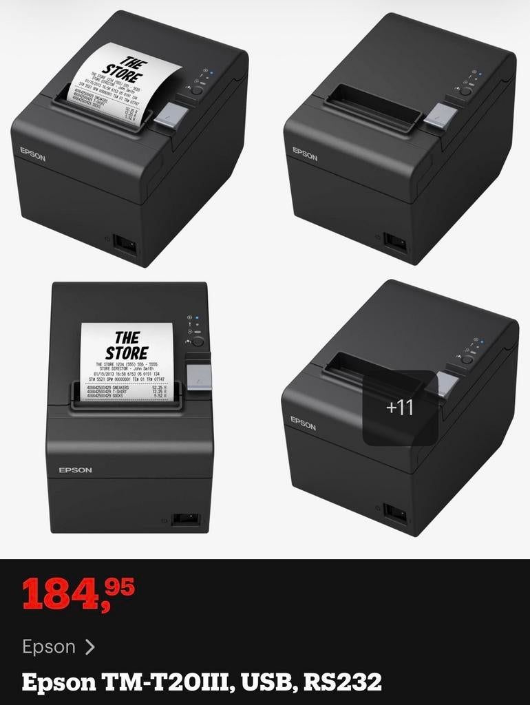 Epson TM-T20 bonnenprinter, Computers en Software, Printers, Zwart-en-wit printen, Gebruikt, Printer, Ophalen of Verzenden