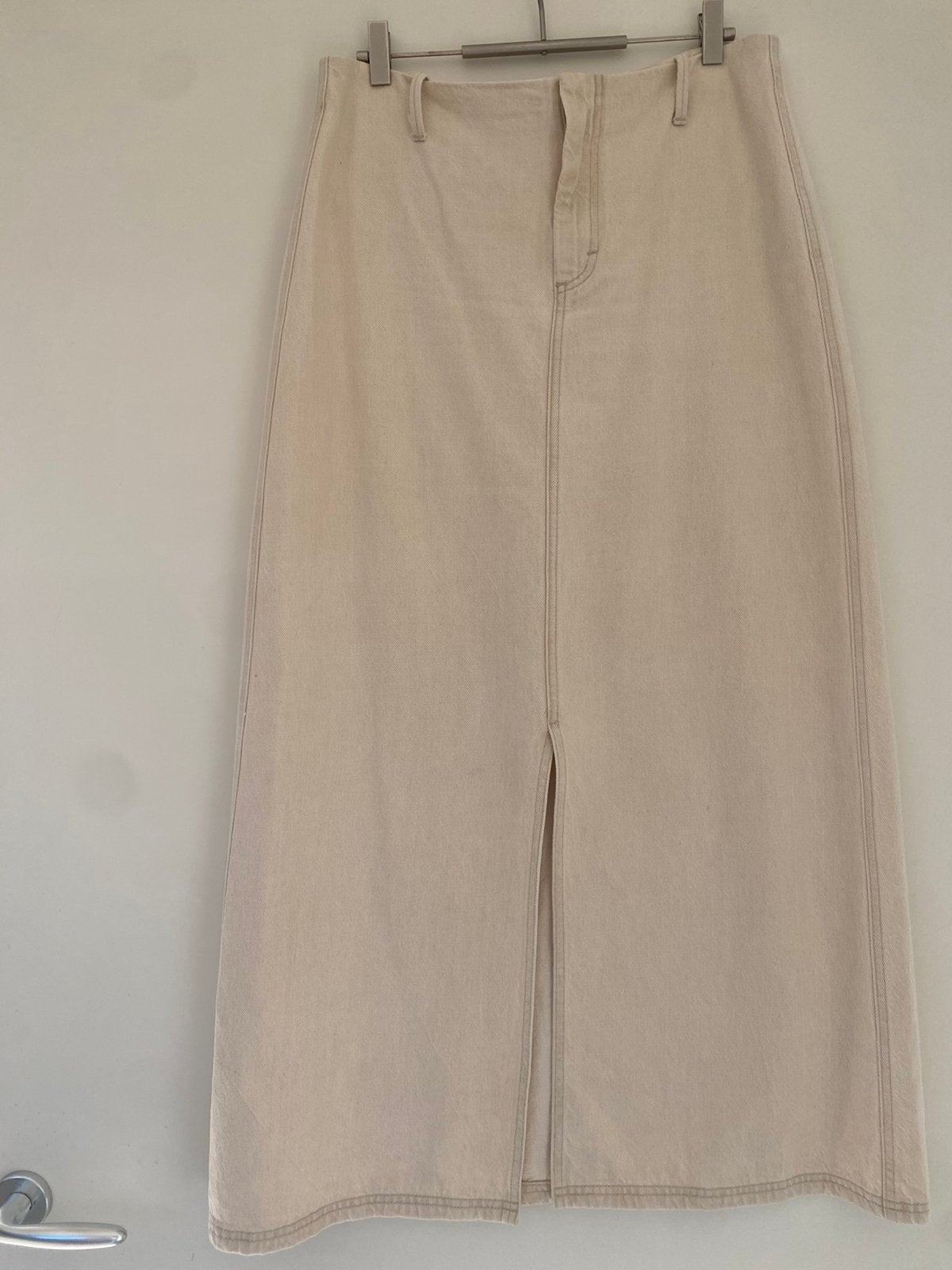 Supermooie ecru kleurige denimrok MSCH Copenhagen, Kleding | Dames, Beige, Maat 42/44 (L), Ophalen of Verzenden, Zo goed als nieuw
