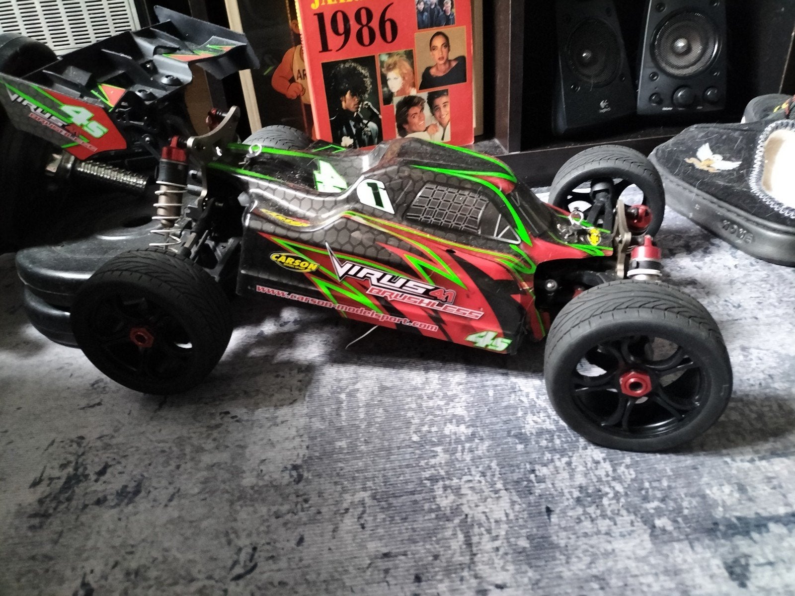 Carson Virus 4.1 Brushless RC Auto - Zo goed als nieuw, Overige merken, Auto, 1:32 tot 1:50, Ophalen of Verzenden