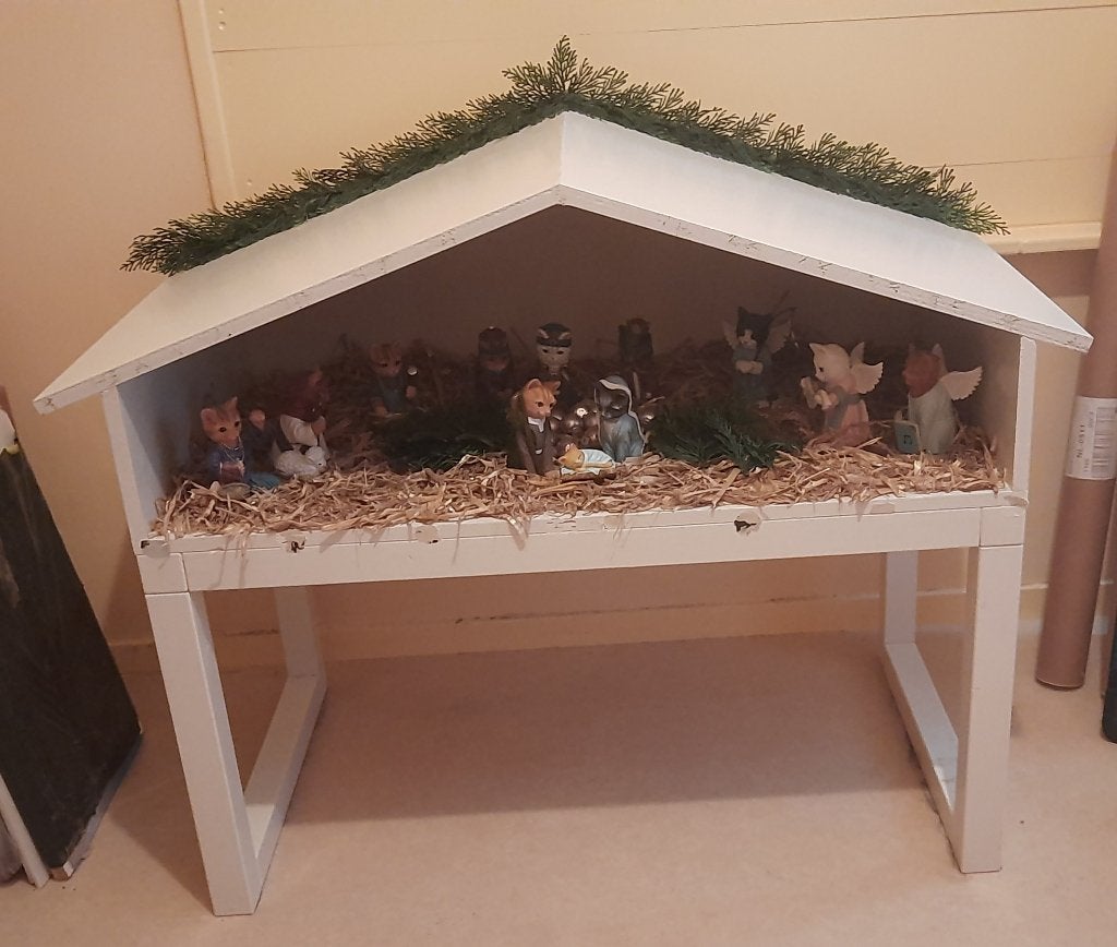 Houten "Kerststal" (zelfgemaakt), Diversen, Kerst, Ophalen, Zo goed als nieuw