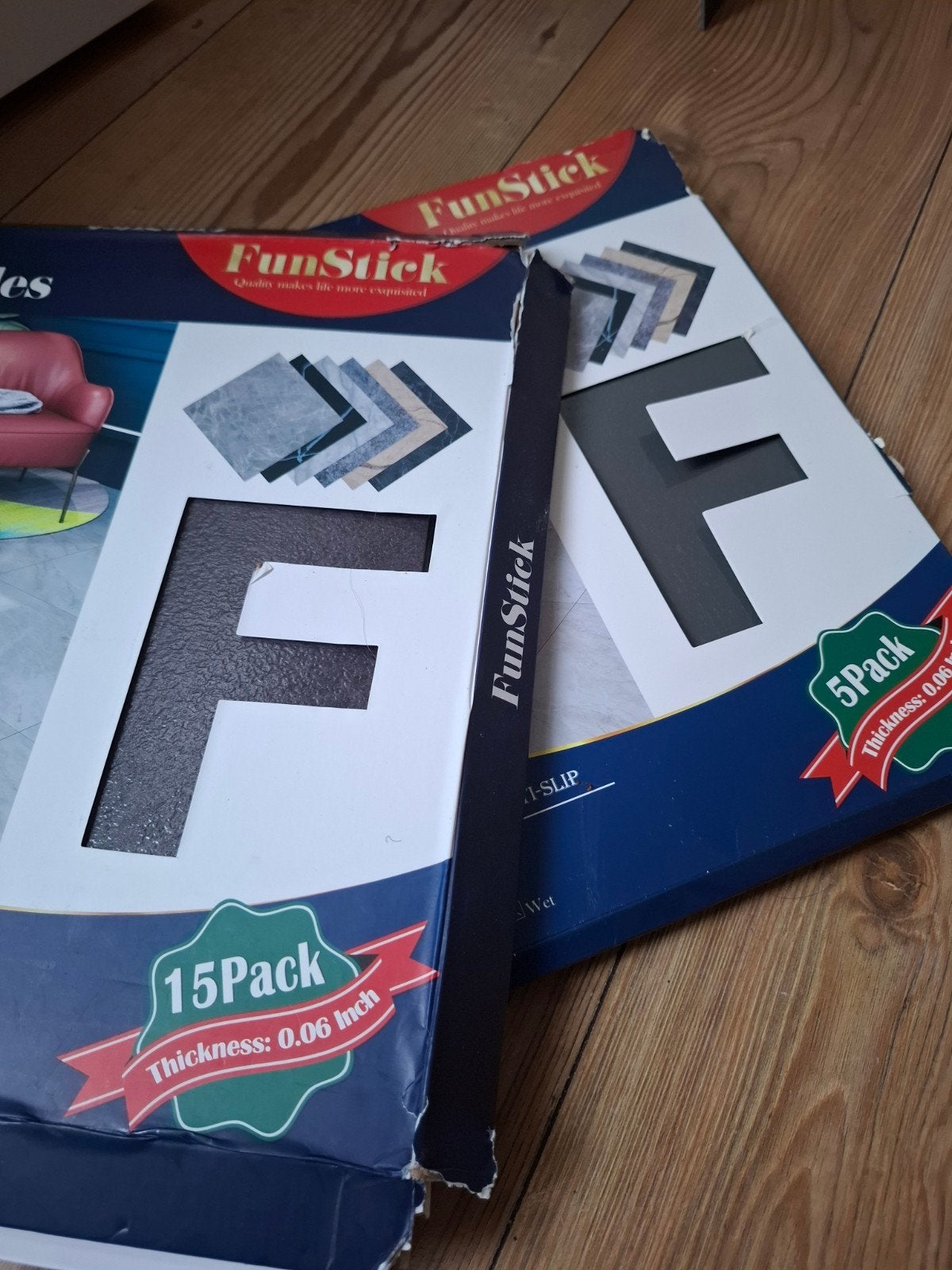 FunStick Zelfklevende Vloertegels - 16 stuks, Overige materialen, Nieuw, Ophalen of Verzenden, 20 tot 40 cm