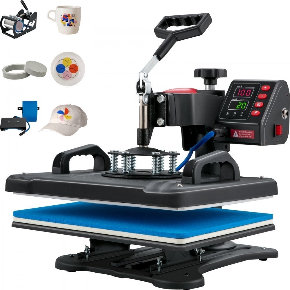 5-in-1 Hittepersmachine 29x38cm voor T-shirts, Mokken, Pette, Ophalen of Verzenden, Zo goed als nieuw