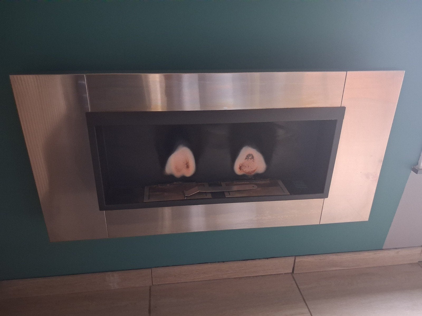 Moderne bio haard met RVS Afwerking, Huis en Inrichting, Haarden, Ophalen, Zo goed als nieuw, Inbouwhaard, Overige soorten